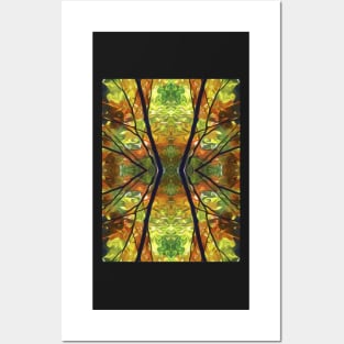 Kaleidoscope leaf pattern Posters and Art